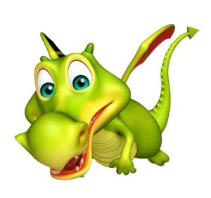 Dragon qui vole animant les pages infos pratiques et plan du site du parc d'attractions Fantassia