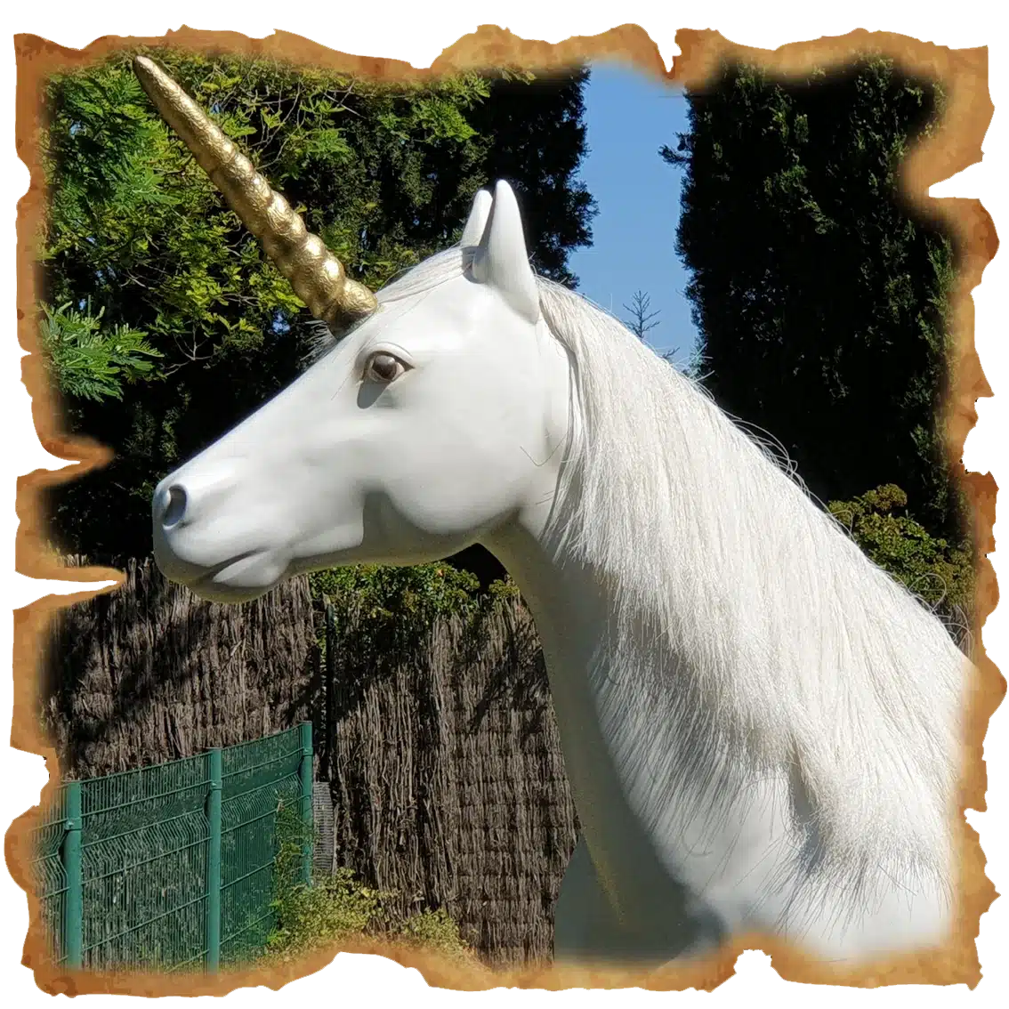White unicorn at Fantassia amusement park