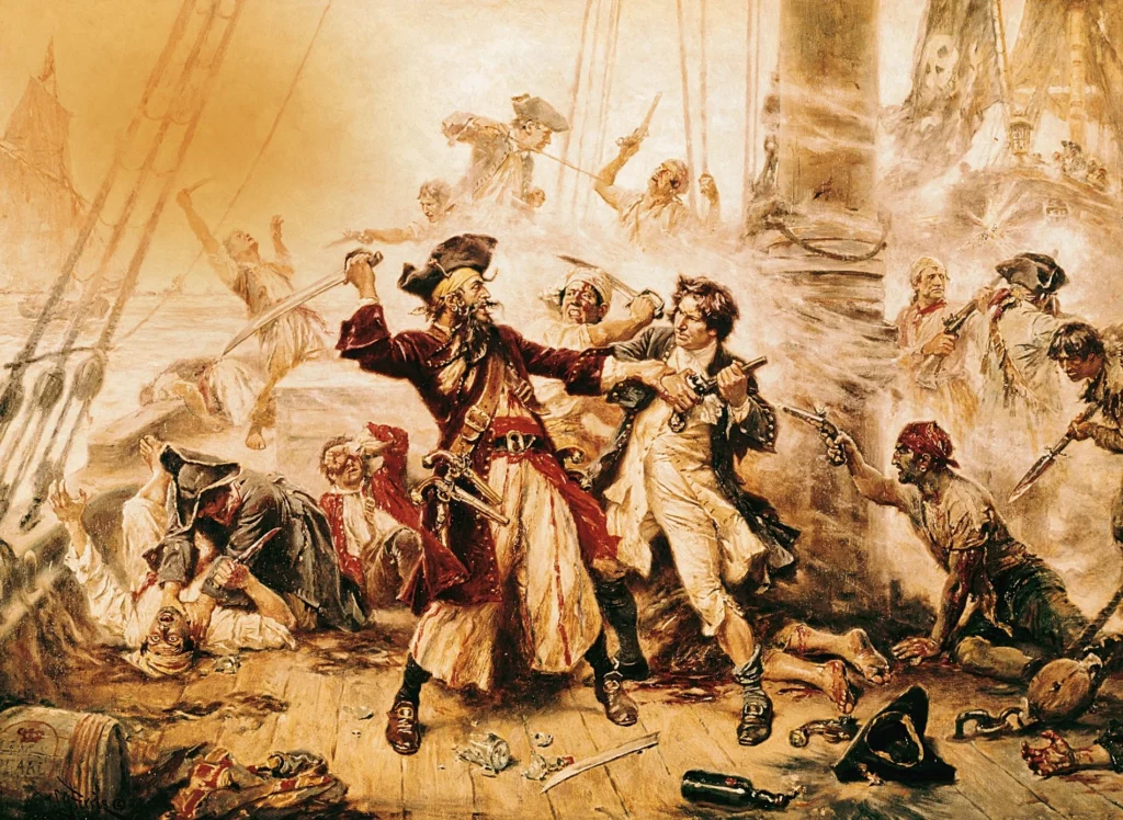 Battle of Black Beard and pirates, lost island attraction